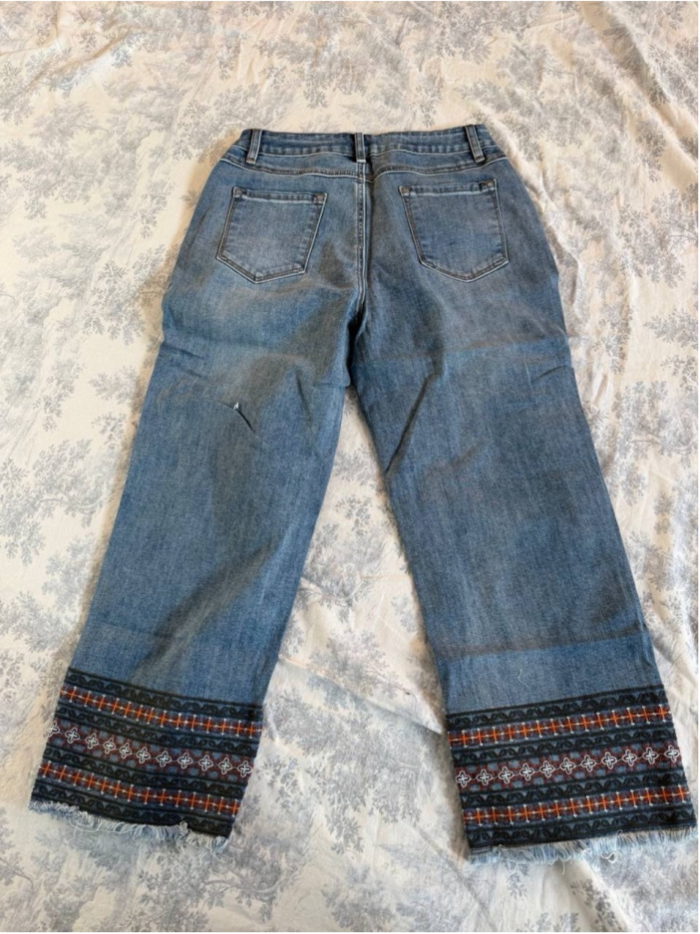 Flamingals Straight Leg Low Rise Cropped Jeans M - Picture 2 of 4